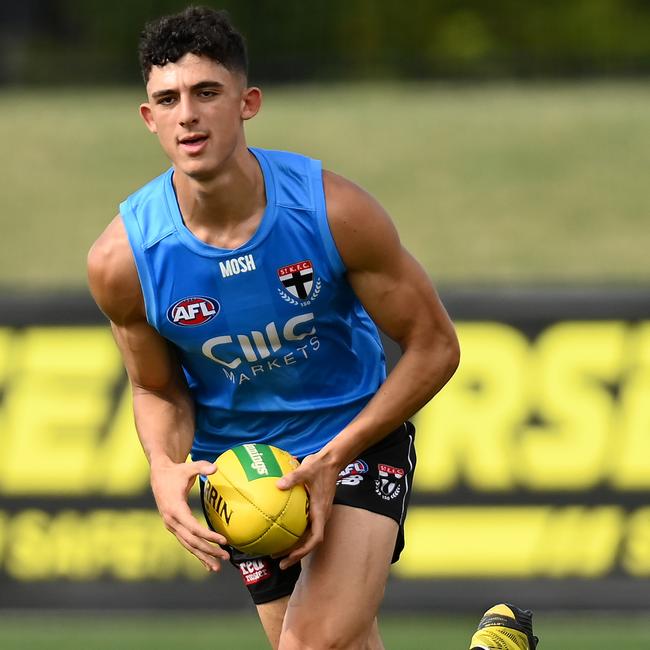 Anthony Caminiti is one of the last forwards standing at St Kilda.