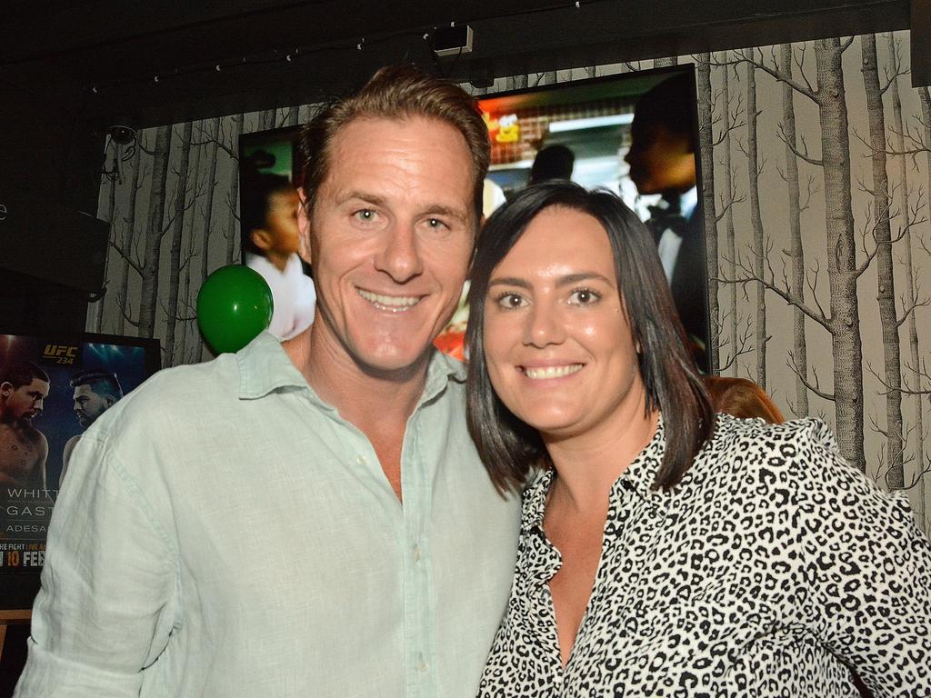 Luke Bradnam and Margaux Parker at opening of Finn McCool's in Surfers Paradise. Picture: Regina King.