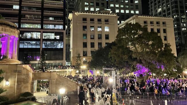 The Anzac Day Dawn Service at the Brisbane City Shrine of Remembrance. Picture: Felicity Ripper