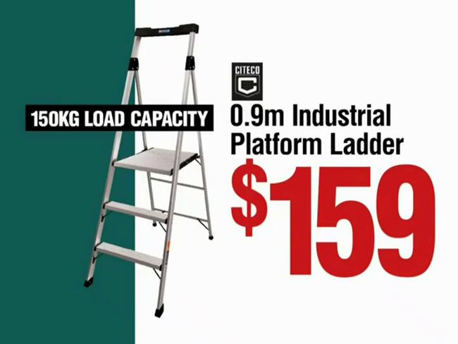A Bunnings TV ad featuring its Citeco ladder. Picture: Supplied
