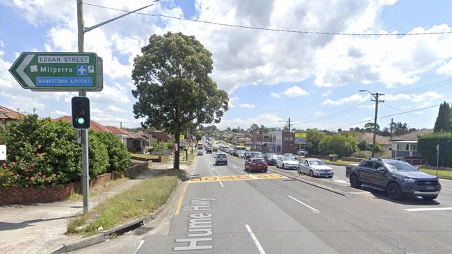 A 16-year-old allegedly tried to evade police on a trail bike on the Hume Highway, Yagoona. Picture: Google Maps