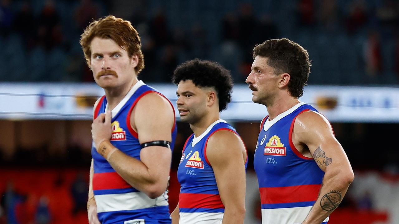 Libba walked off after finishing out the game. (Photo by Michael Willson/AFL Photos via Getty Images)