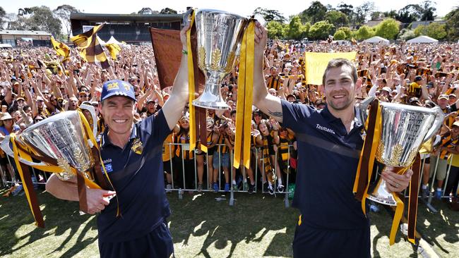 Luke Hodge captained three premiership teams under Alastair Clarkson but his former coach says he’s just another “faceless” man on Sunday. Picture: Michael Klein