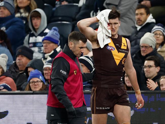 But the Hawthorn forward will be sent for scans on his knee. Picture: Michael Willson/AFL Photos
