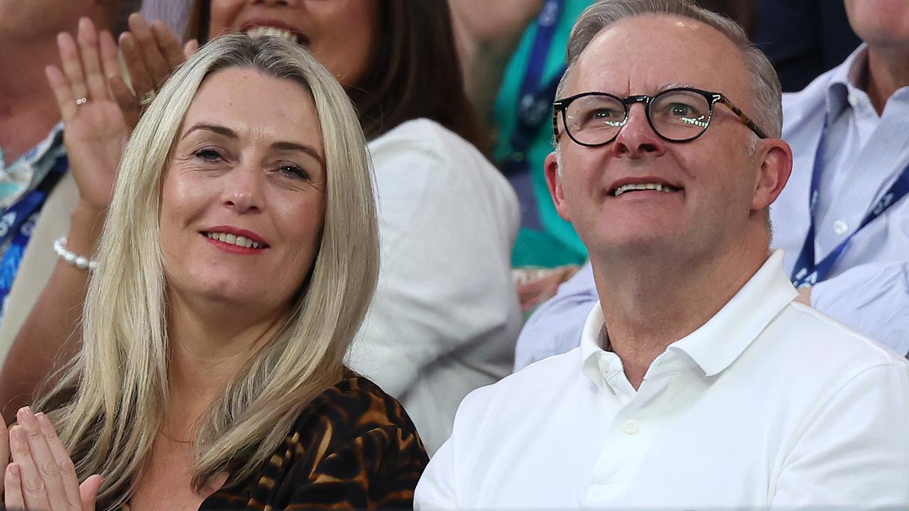 Ms Haydon and Mr Albanese. Picture: Cameron Spencer/Getty Images