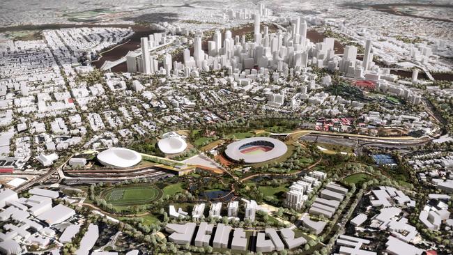 ## EMBARGOED IMAGES NOT FOR USE BEFORE 6TH MARCH 2024 ## Victoria park Olympics.......Brisbane BOLD proposes doubling the 2032 legacy outcomes for the city in a cohesive urban corridor. In legacy the concept establishes the new capital of our Knowledge Economy infrastructure featuring 2000+ dwellings of affordable keyworker housing, world's best sports and events excellence corridor situated amongst 60ha of urban parklands within 1.5km’s of the CBD, establishing a broader macro cross-city green line connecting our hospitals and universities to the city centre.  This secure, contained precinct leverages both Cross River Rail and Metro infrastructure and will catapult the city 20 years forward through a vision-led citywide master plan while offering significant savings and gross value add benefits. In addition, this strategy provides compelling Housing Accelerators freeing up 15,000 dwellings worth of inner 5km affordable and BTR housing opportunities for immediate prosecution. Pictured Supplied by ARCHIPELAGO