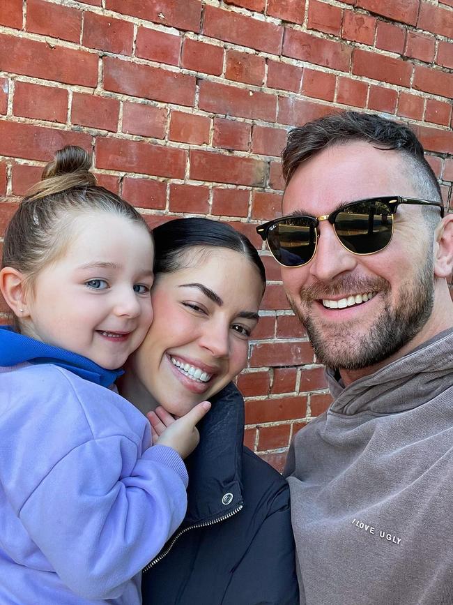 Tobi Pearce is already a dad to daughter Arna. Picture: Instagram