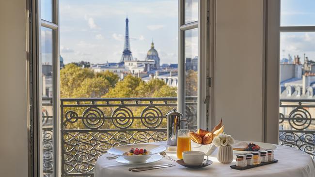 Breakfast views from Hotel Lutetia’s Presidential Suite.