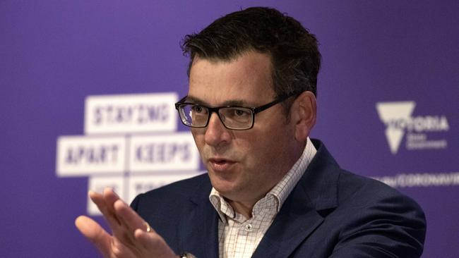 Victorian Premier Daniel Andrews speaks at a press conference on Friday. Picture: David Geraghty