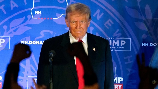 Former president Donald Trump campaigning in Portsmouth, New Hampshire. Picture: AFP/Getty Images