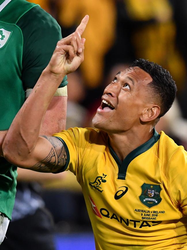 Folau playing for the Wallabies. Picture: AAP/Darren England