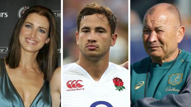 Kirsty Gallacher, Danny Cipriani and Eddie Jones.