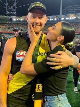 The couple after Richmond won the grand final.