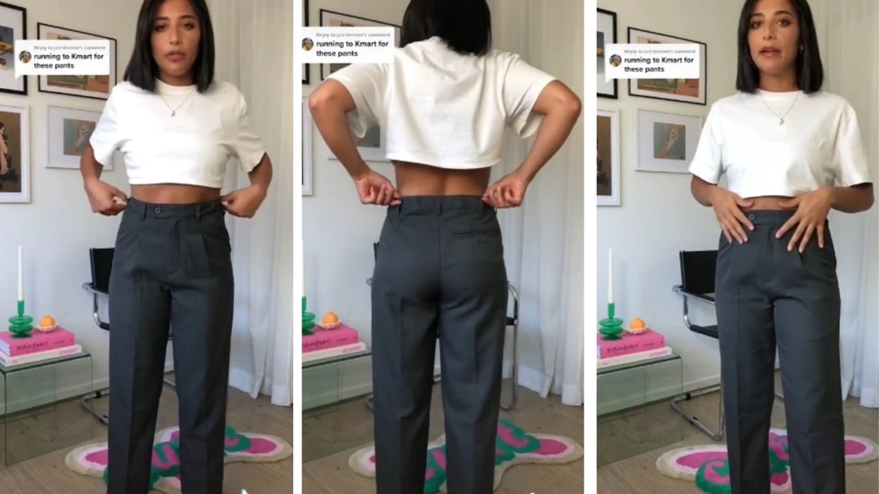 Kmart shoppers go wild for 'super luxe' $20 front split hem pants after  TikTok video on style find: 'Hurry, they'll sell out