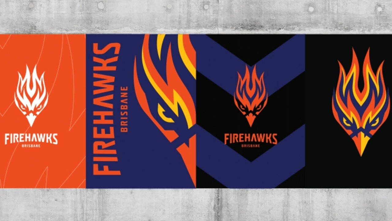 Posters for the Brisbane Firehawks expansion franchise. Pictures: Supplied