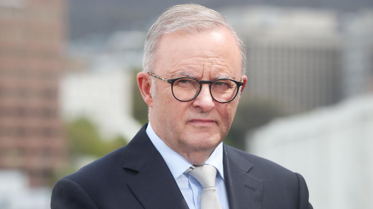 Prime Minister Anthony Albanese in Hobart. Picture: Nikki Davis-Jones