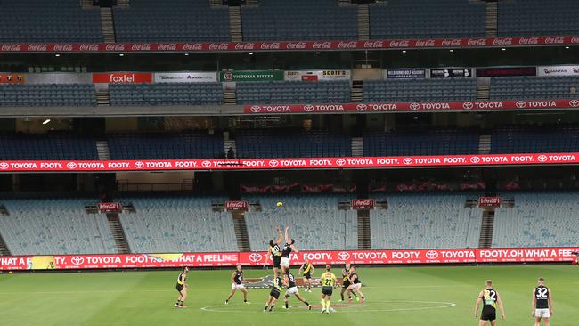 Richmond and Carlton start the 2020 season in front of vacant seats. Picture: Michael Klein