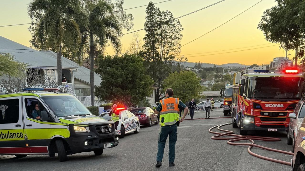 One person is dead after a fire at a unit in the Brisbane suburb of Albion. Image: Queensland Ambulance Service/Supplied