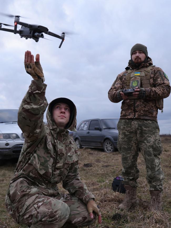 Ukrainian civilians have been trained in the use of basic surveillance drones. Picture: Sean Gallup/Getty