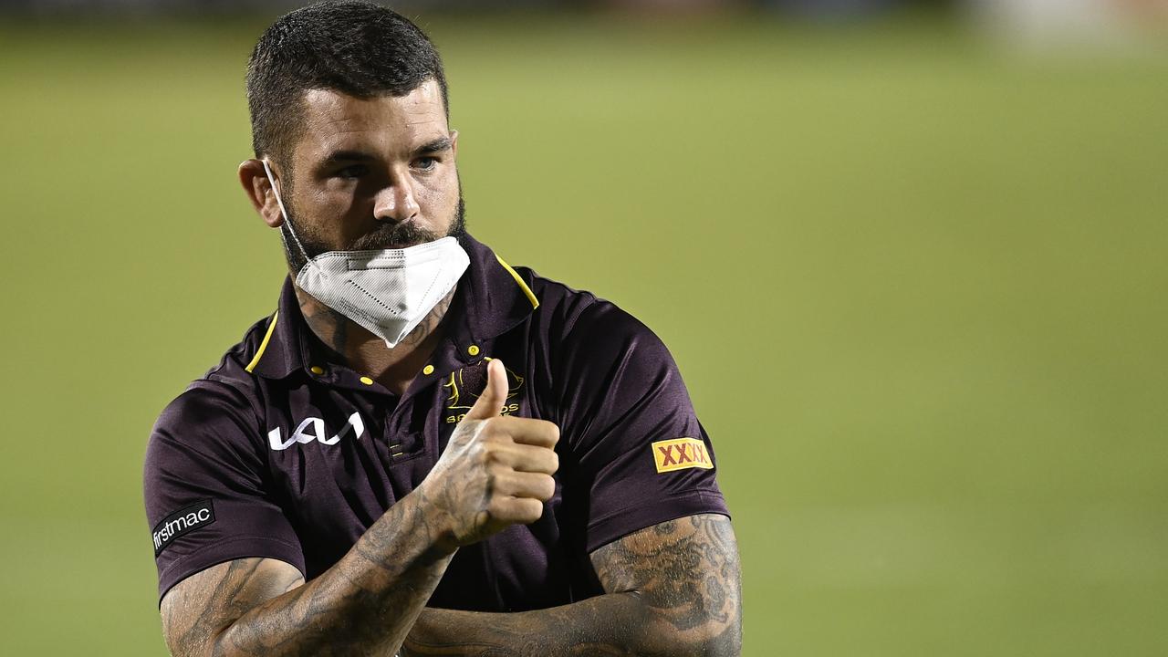 MACKAY, AUSTRALIA - FEBRUARY 26: Adam Reynolds of the Broncos looks on before the start of the NRL Trial match between the North Queensland Cowboys and the Brisbane Broncos at BB Print Stadium on February 26, 2022 in Mackay, Australia. (Photo by Ian Hitchcock/Getty Images)