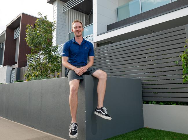 First-time buyer Sam Grima, 27 , bought his first property in the Vue Terrace Homes in Robina. Photo: Paul Broben