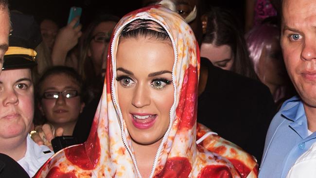 Katy Perry wears bizarre pepperoni pizza onesie while mixing with fans  after her Philadelphia concert  — Australia's leading news site