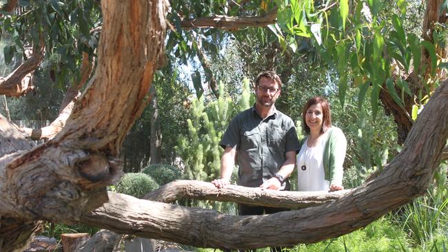 Peter and Simone Shaw in their garden. Picture: Geelong + Surf Coast Living magazine.