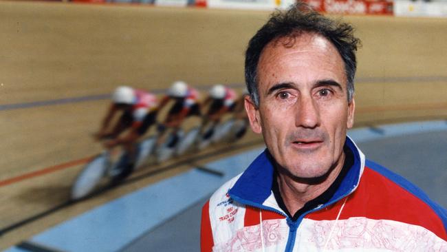 Charlie Walsh at training at the Adelaide Super-Drome back when he was Australian cycling coach.