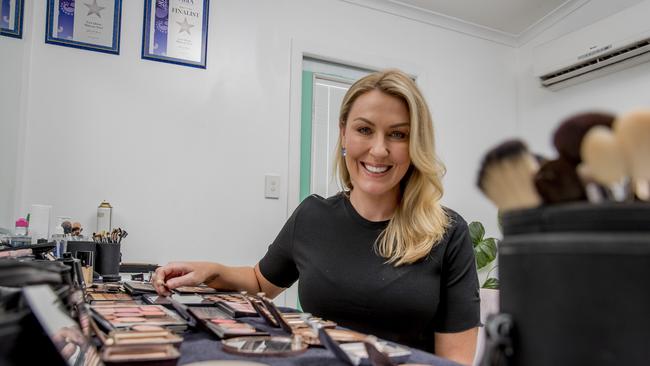 Award-winning makeup artist Lara Quinn at her Hollywood studio. Picture: Jerad Williams