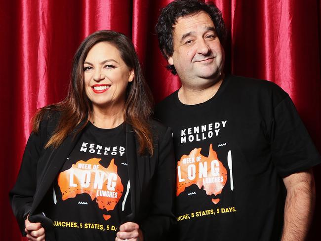 Comedians Jane Kennedy and Mick Molloy. Picture: Jono Searle