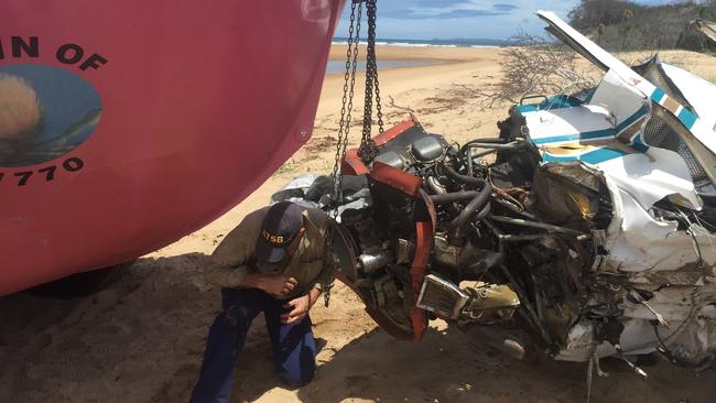 The 1770 LARC with the engine from the plane that crashed at a beach at Middle Island.