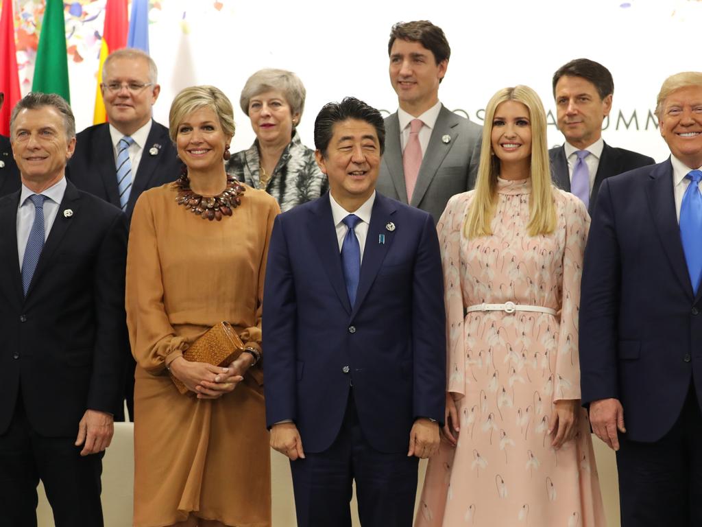 Ivanka at the G20 in Osaka with world leaders. Picture: Adam Taylor