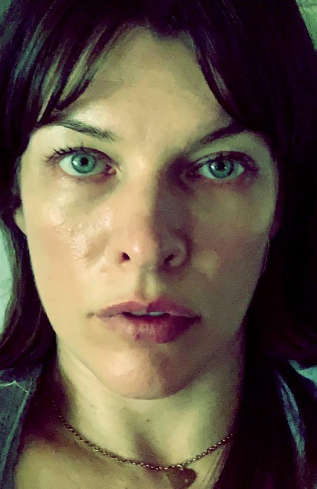 Actress Milla Jovovich, 43, shared this image on Instagram alongside a post condemning the abortion law as she revealed her ‘horrific’ abortion experience.