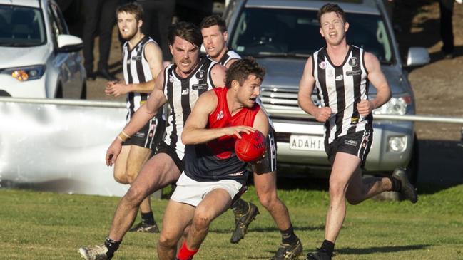 Action from the Flagstaff Hill v Reynella SFL round one clash. Picture: James Baker Photography