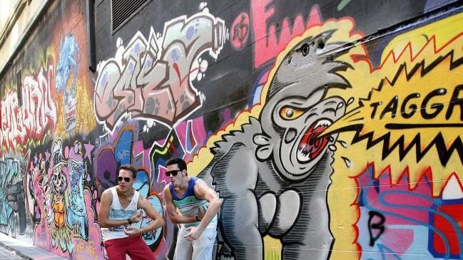 Hosier Lane in the CBD has become a tourist hot spot. Photo: Norm Oorloff