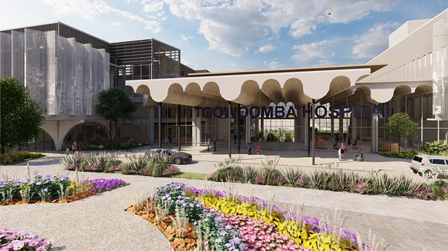 3D renderings of the proposed Toowoomba Hospital at the Baillie Henderson campus.