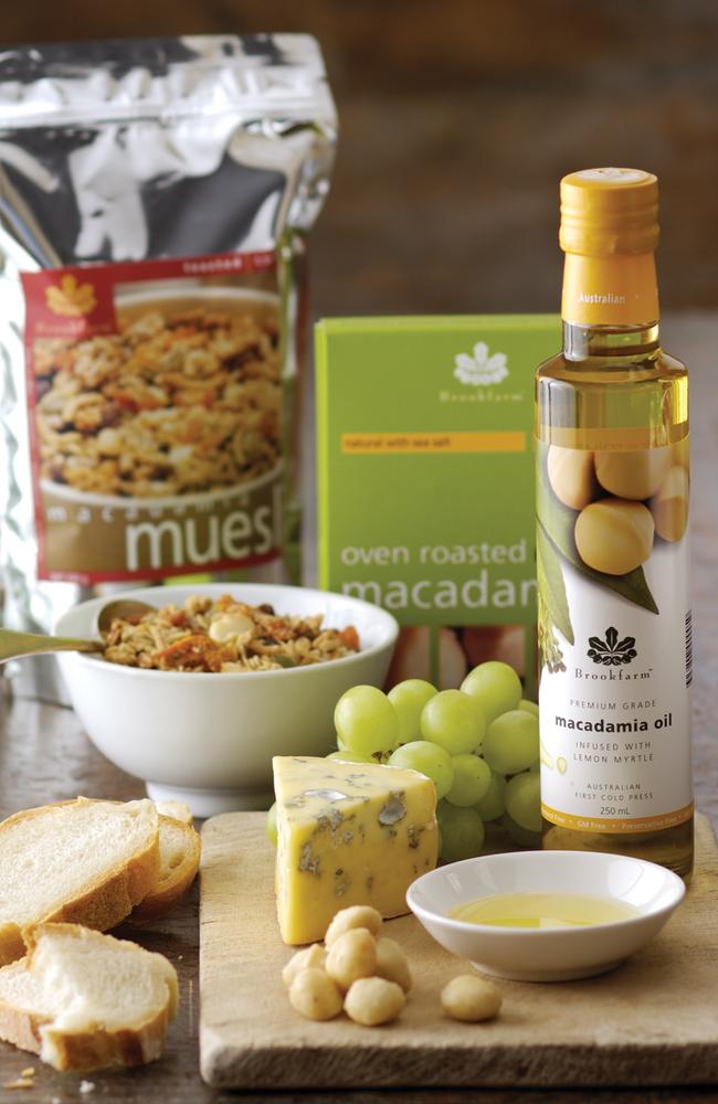 Delicious ... Gourmet macadamia products produced by Pamela and Martin Brook. Picture: Supplied.