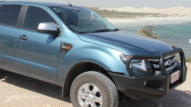 The new Ford Ranger on Sheringa beach in SA