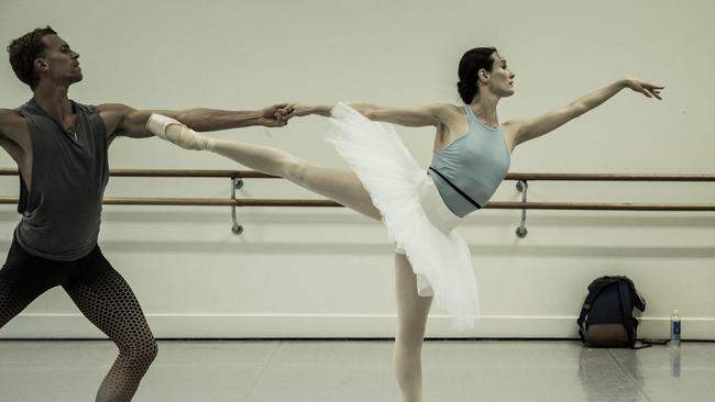 Amber Scott and Adam Bull in rehearsal for Swan Lake. Picture: KateLongley