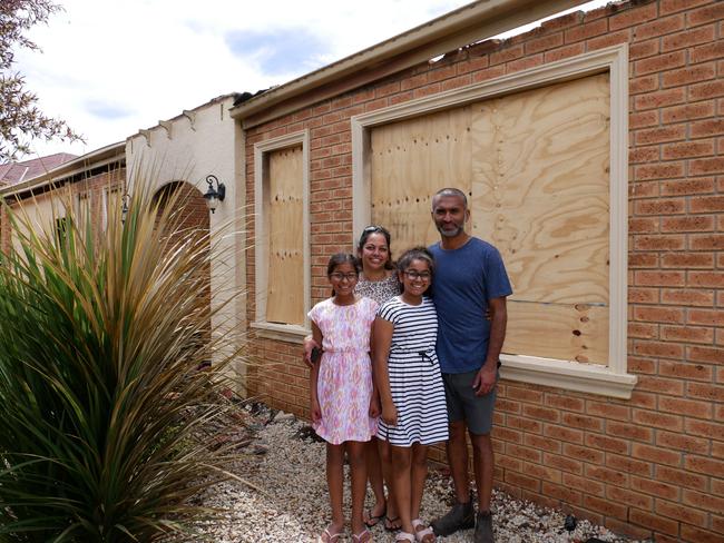 Anushka, Indika, and girls Aarya and Nethya are immensely grateful for the support of the community during their hardship. Picture: Grace Frost