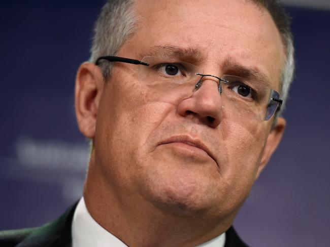 Treasurer Scott Morrison at a press conference at the Commonwealth Parliament Offices in Sydney, Monday, Sept. 19, 2016. (AAP Image/Mick Tsikas) NO ARCHIVING