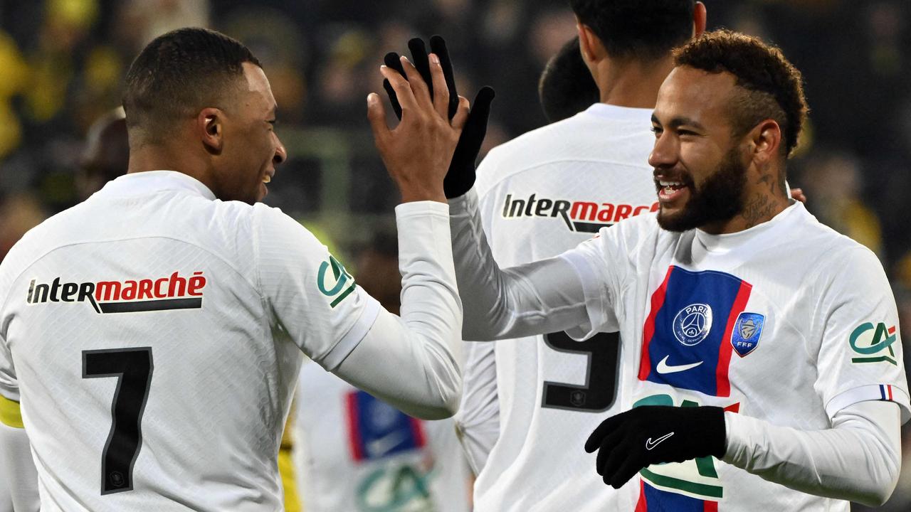 Mbappe and Neymar tore a sixth-tier French side to shreds. (Photo by Francois LO PRESTI / AFP)