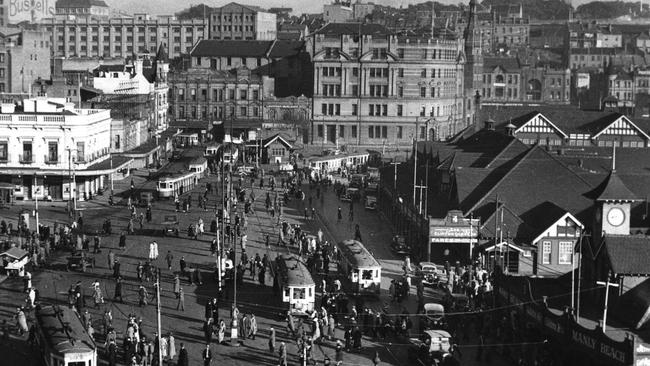 Trams at Circular Quay,Sydney.Undated.June 1996. /australia-history