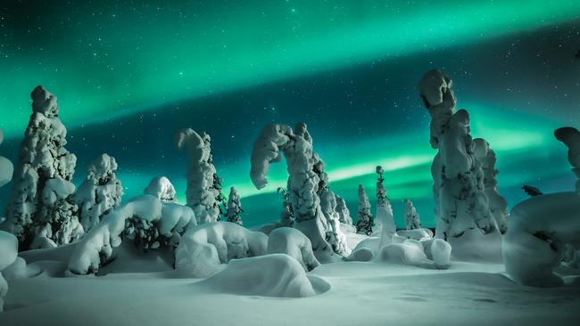 The Northern Lights in the Lapland region.