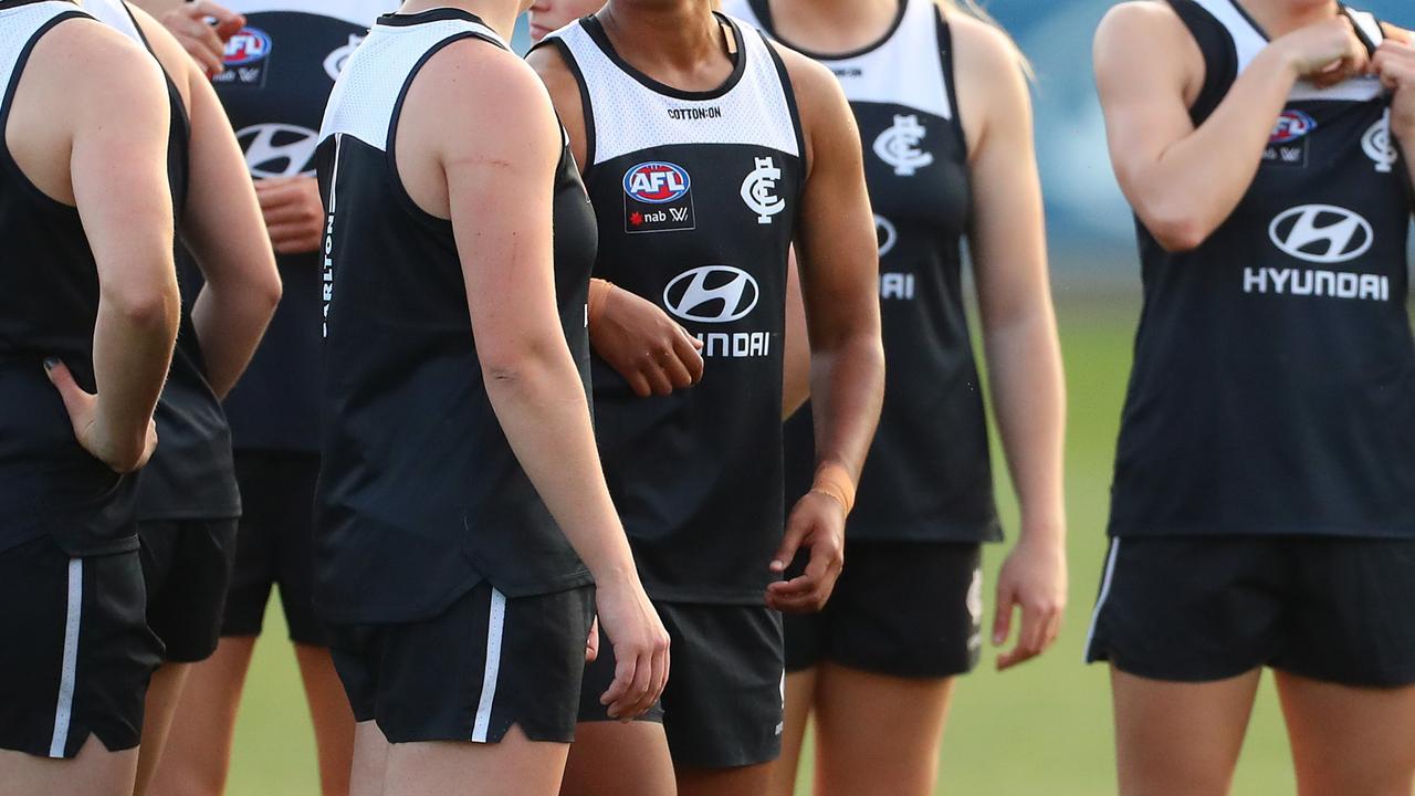 A Carlton AFLW player has tested positive for Covid. Picture: Kelly Defina/Getty Images