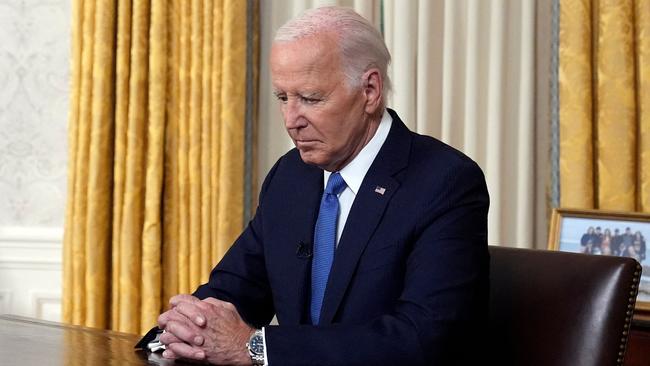 US President Joe Biden pauses before addressing the nation about his decision to not seek reelection. Picture: AFP