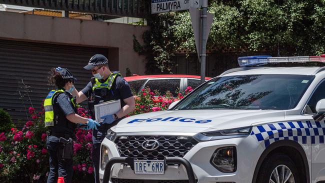 Police have swarmed the usually quiet street. Picture: Jason Edwards