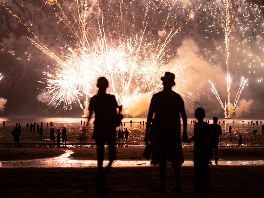 Mindil Beach fireworks on Territory Day. Picture: David Artisan