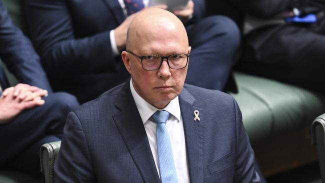 Opposition Leader Peter Dutton in question time on Tuesday. Picture: NewsWire / Martin Ollman