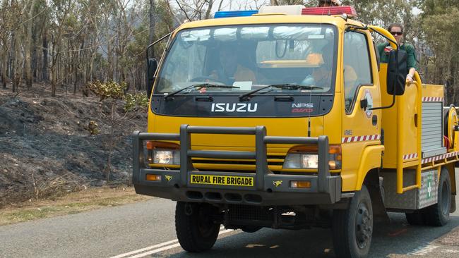 A rural fire brigade truck at Sarina Beach.